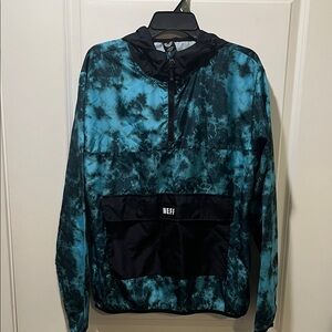 Neff Teal and Black Tie-Dye Jacket